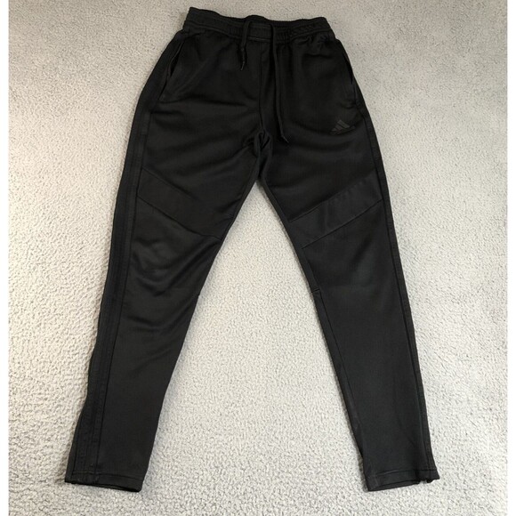 Adidas Pants Womens Medium Black Joggers‎ Basketball Tack Running Aeroready Logo - Picture 1 of 15